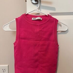 Zara Vibrant Pink Cropped Tank Top